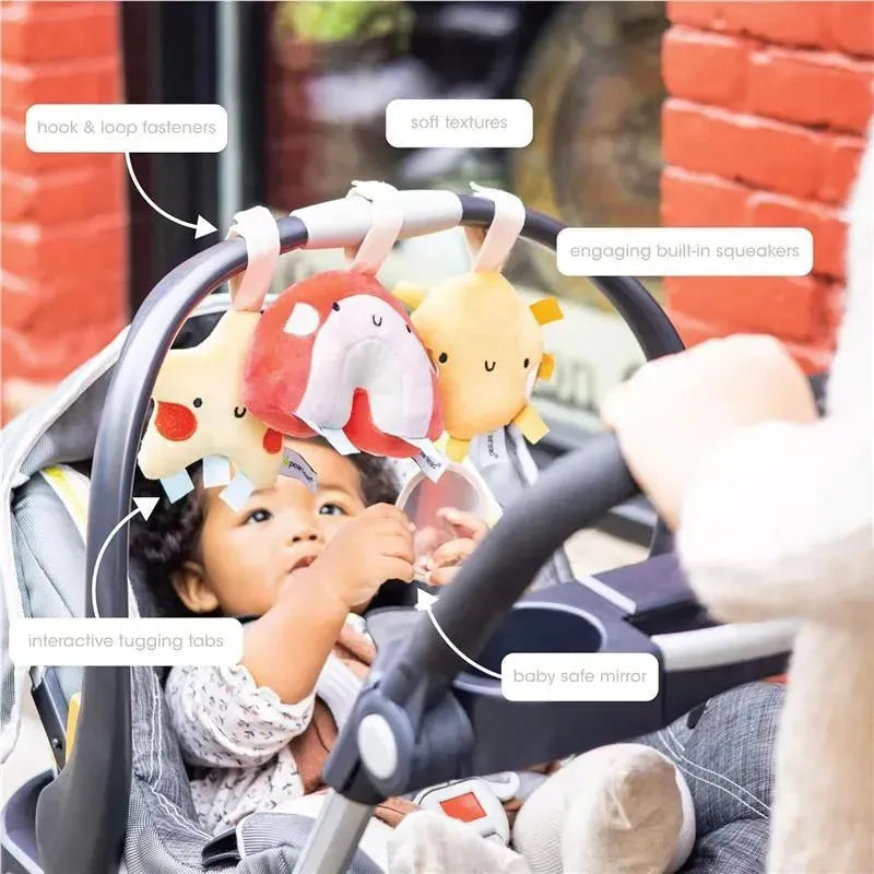 Pearhead - Rainbow Sun and Stars Stroller Toys, Plush Corduroy Baby Travel Car Seat Toy, Set of 3  Image 8