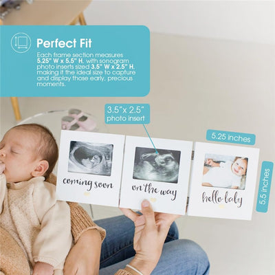 Pearhead Triple Sonogram Keepsake Photo Frame - White Image 2