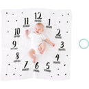 Pearhead Watch Me Grow Milestone Blanket - Black & White Image 1