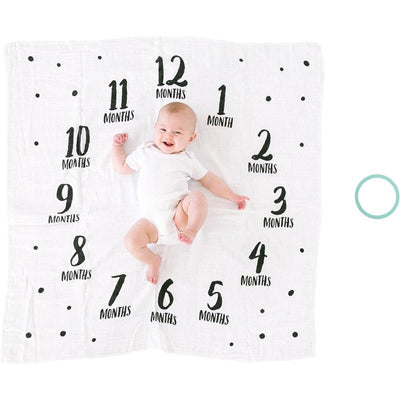 Pearhead Watch Me Grow Milestone Blanket - Black & White Image 1