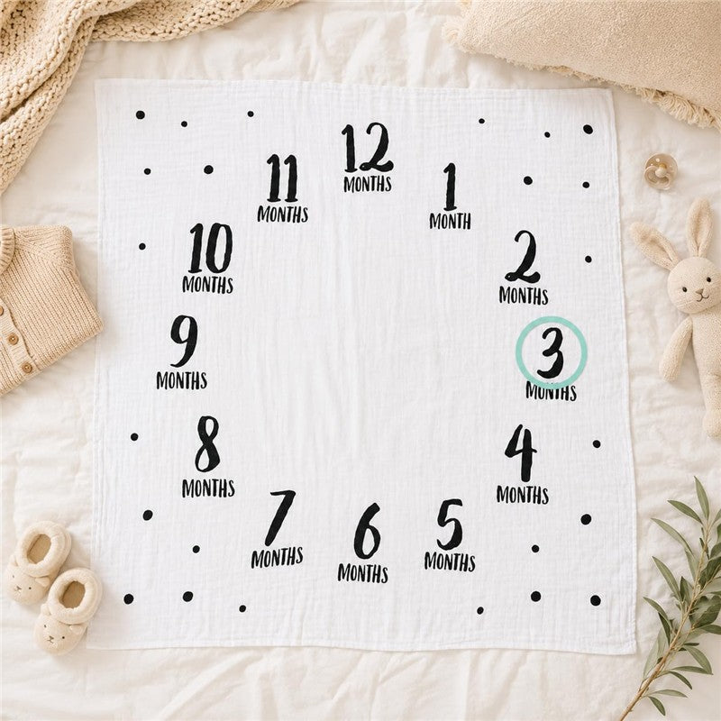Pearhead Watch Me Grow Milestone Blanket - Black & White Image 5
