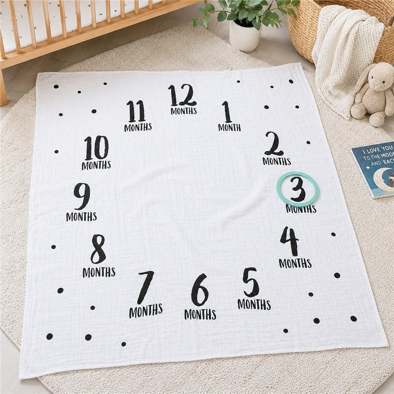 Pearhead Watch Me Grow Milestone Blanket - Black & White Image 7