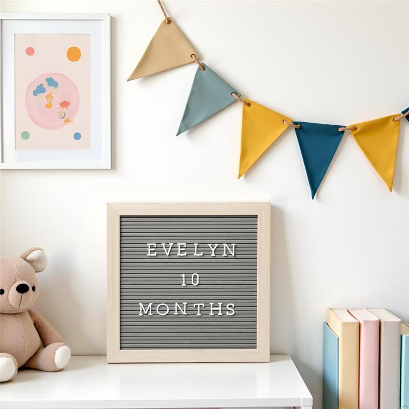 Pearhead - Wooden Letterboard Set, Gray Image 3