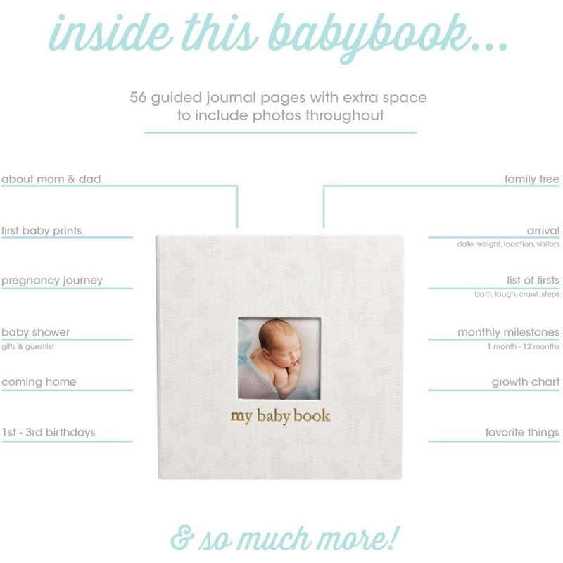 Pearhead Deer Print Square Baby Book, Memory Book Image 3