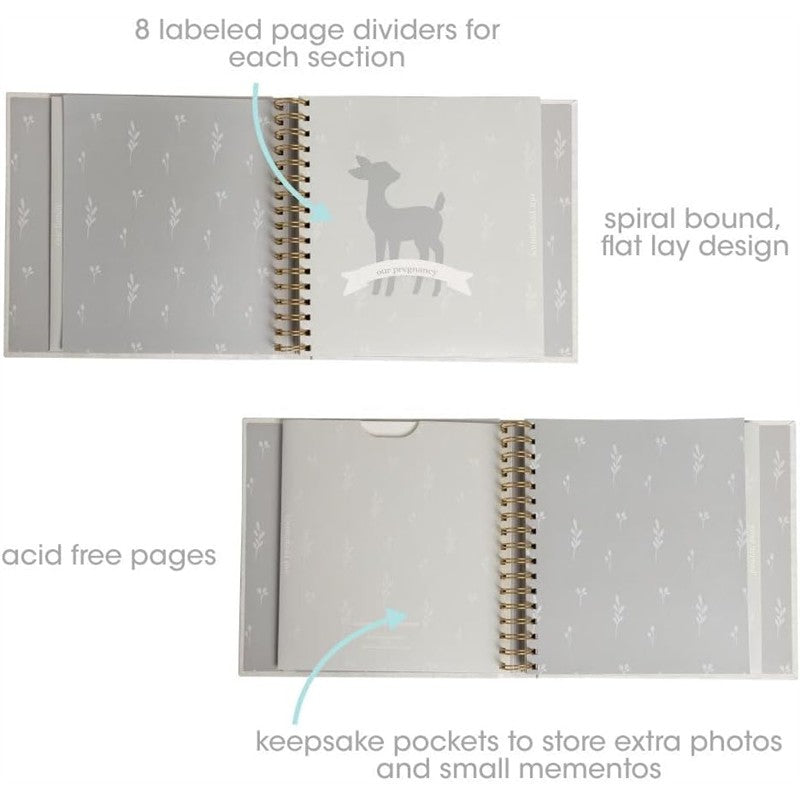 Pearhead Deer Print Square Baby Book, Memory Book Image 4