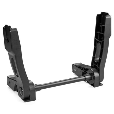 Foldable car seat adapter for Peg Perego City Loop, featuring black plastic construction and a connecting rod.