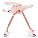 High chair Peg Prima Pappa Zero 3 in Mon Amour (Rose Gold), featuring a pink seat and adjustable tray.