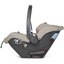 Peg Primo Viaggio Nido Infant Car Seat in Astral color, featuring safety instructions and a comfort-focused design.