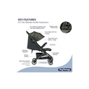 Peg Perego - Volo, Ultra Lightweight Carry On Compliant Travel Stroller - True Black (Black) Image 4