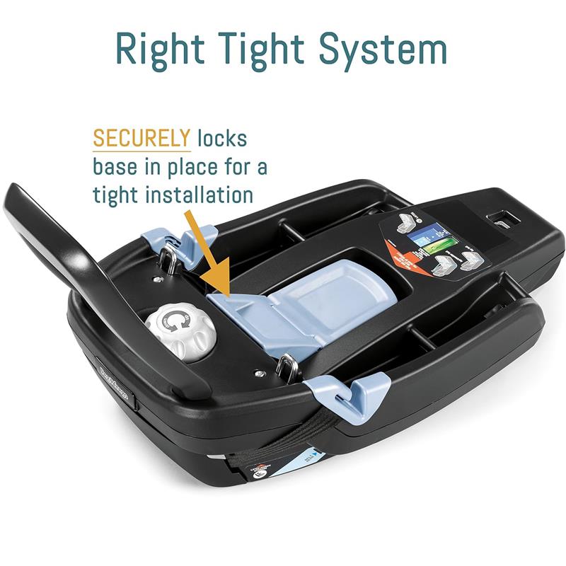 Base of the Peg Perego Ypsi Travel System in Vanilla Blend, featuring the Right Tight System for secure installation.