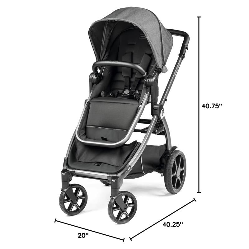 Peg Perego Ypsi Travel System in Vanilla Blend; features a stylish stroller with adjustable canopy, safety harness, and large wheels.