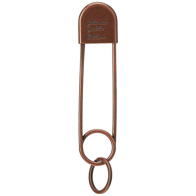 Petunia - Safety Pin Keychain, Antique Copper Image 1
