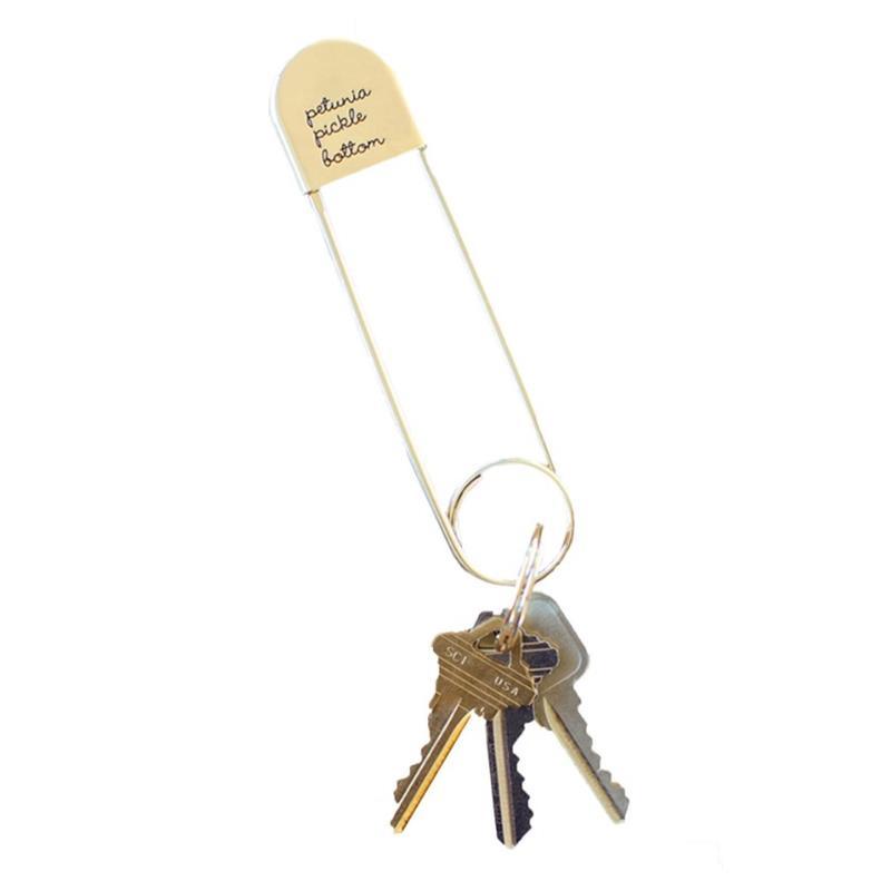 Petunia - Safety Pin Keychain, Gold Image 1