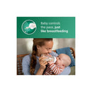Mom feeding baby with Philips Avent Natural 8oz glass bottle; text highlights control during feeding.
