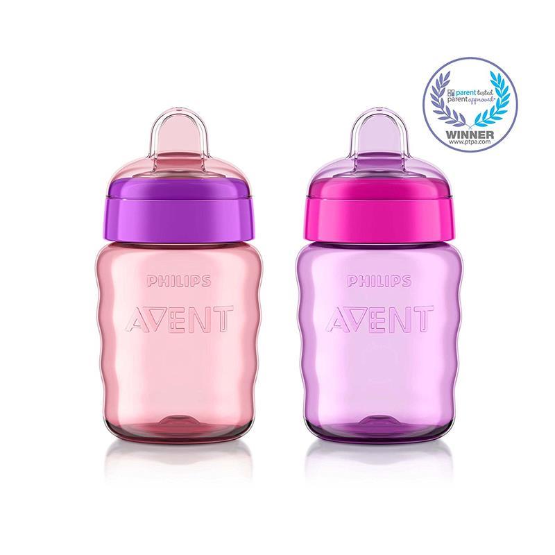 Avent - 2Pk My Easy Sippy Cup, Pink/Purple, 9Oz Image 2