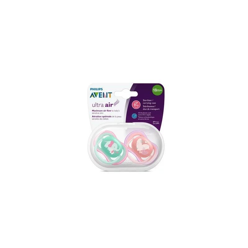 Avent - Ultra Air Pacifier 18M+, Pink, 2 Pack Image 2