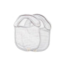 Piccolo Bambino 2pk Grey Muslin Bibs For Baby Boy Image 1