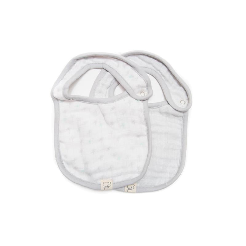 Piccolo Bambino 2pk Grey Muslin Bibs For Baby Boy Image 1