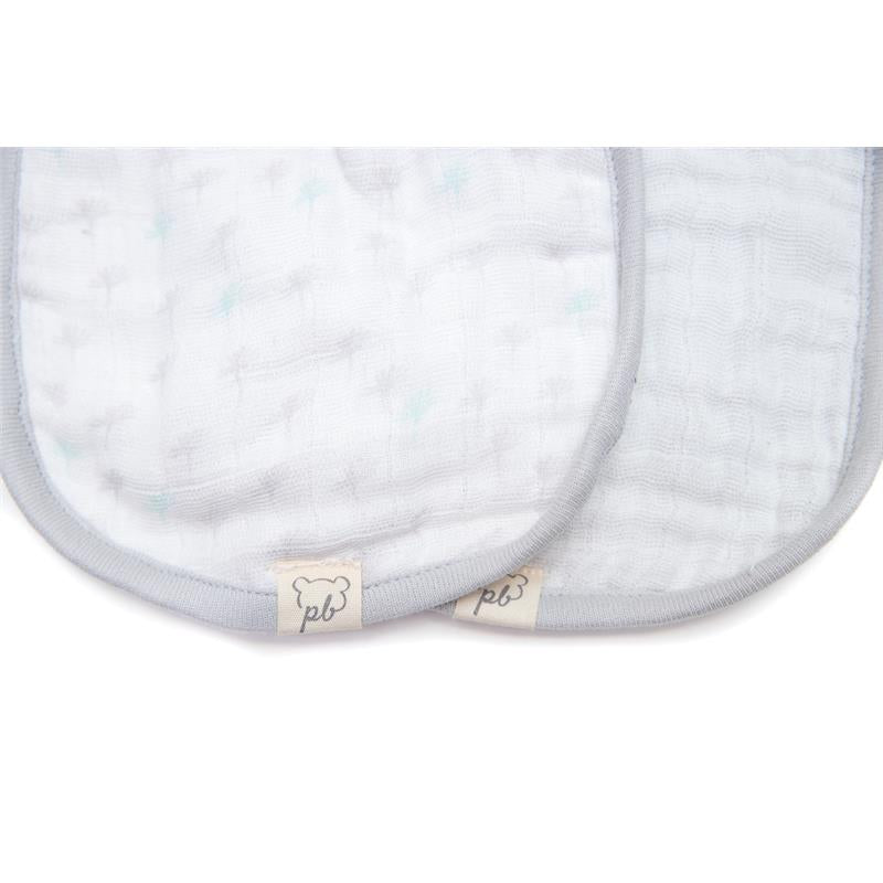 Piccolo Bambino 2pk Grey Muslin Bibs For Baby Boy Image 2