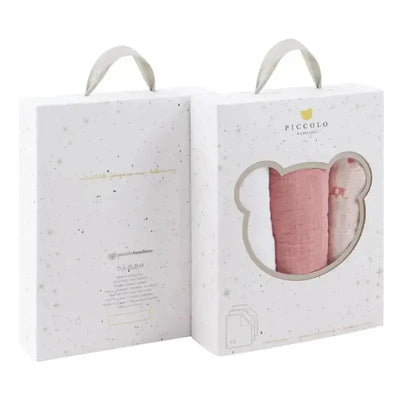 Piccolo Bambino - 3Pk Muslin Swaddles In Gift Box Pink Image 1