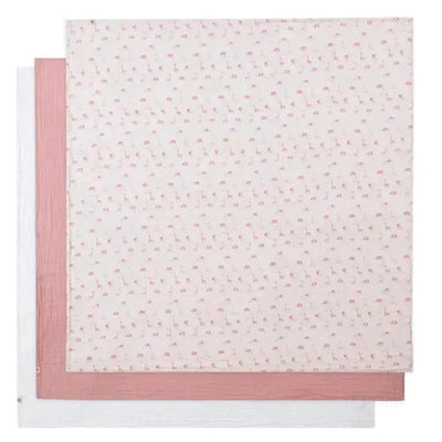 Piccolo Bambino - 3Pk Muslin Swaddles In Gift Box Pink Image 2