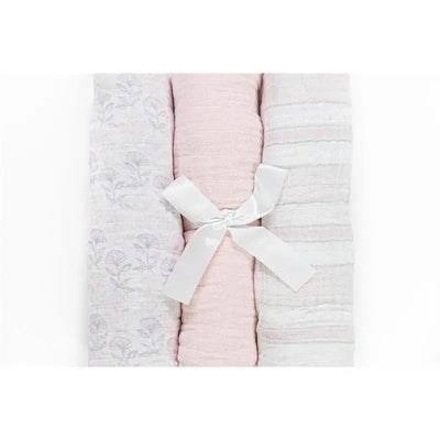 Piccolo Bambino Girl 3pk Muslin Swaddle Blankets In A Box Image 1