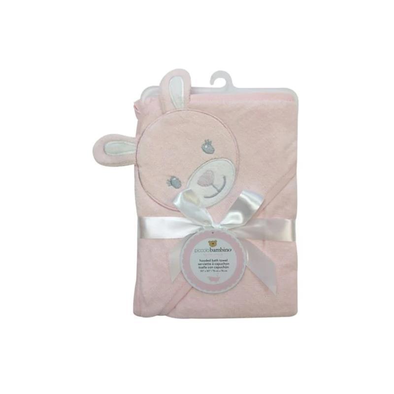 Piccolo Bambino - Hooded Bath Towel, Pink Bunny Image 1