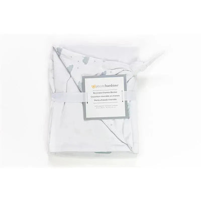 Piccolo Bambino Reversible Chamois Baby Blankets,Grey/Clouds Image 1