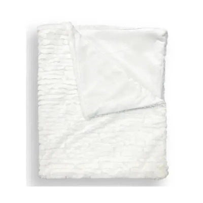 Piccolo Bambino - Textured Faux Fur Stroller Blanket On Wooden Hanger White Image 1