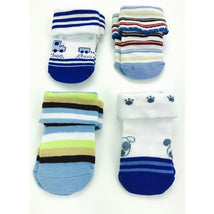 Piero Liventi Trains & Paws 4-Pairs Baby Boy Socks Image 1