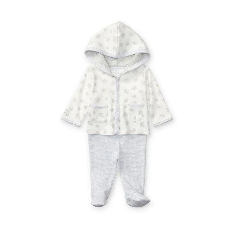 Polo Ralph Lauren Baby - Cotton Hoodie & Pant Set, Paper White Image 1