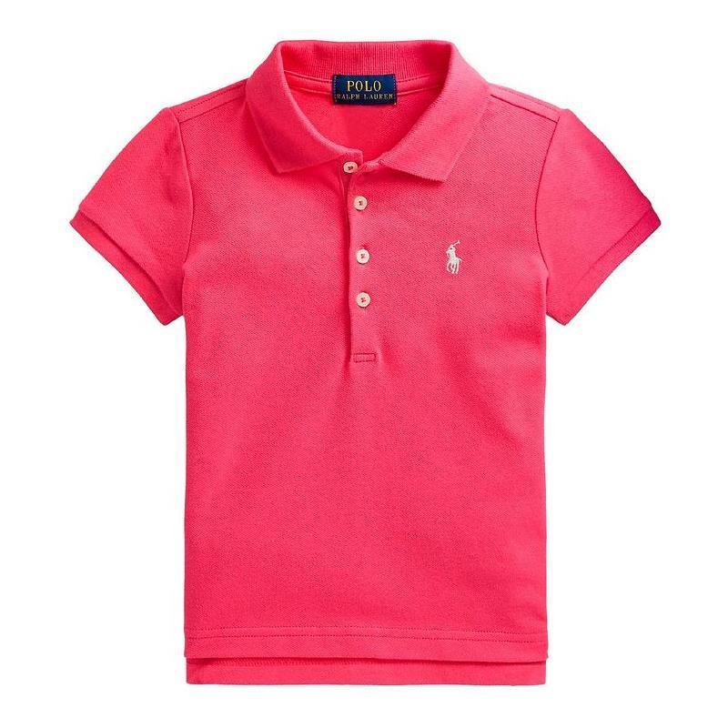 Polo Ralph Lauren Baby - Girls Stretch Mesh Short Sleeve Polo Shirt, Pink Image 1