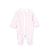 Polo Ralph Lauren Baby - Girls Striped Cotton Coverall, Delicate Pink/White Image 1