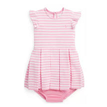 Polo Ralph Lauren Baby - Girls Striped Ottoman Ribbed Dress & Bloomer, Pink Image 1