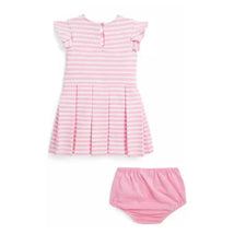 Polo Ralph Lauren Baby - Girls Striped Ottoman Ribbed Dress & Bloomer, Pink Image 2