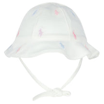 Polo Ralph Lauren Baby - Interlock Knit Allover Pony Schiffli Bucket Hat, White Image 1