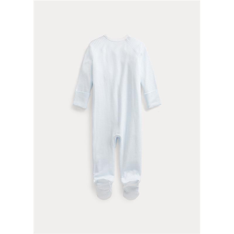 Polo Ralph Lauren Baby - Long-Sleeve Organic Cotton Interlock Knit Coverall, Quartz Heather Image 2