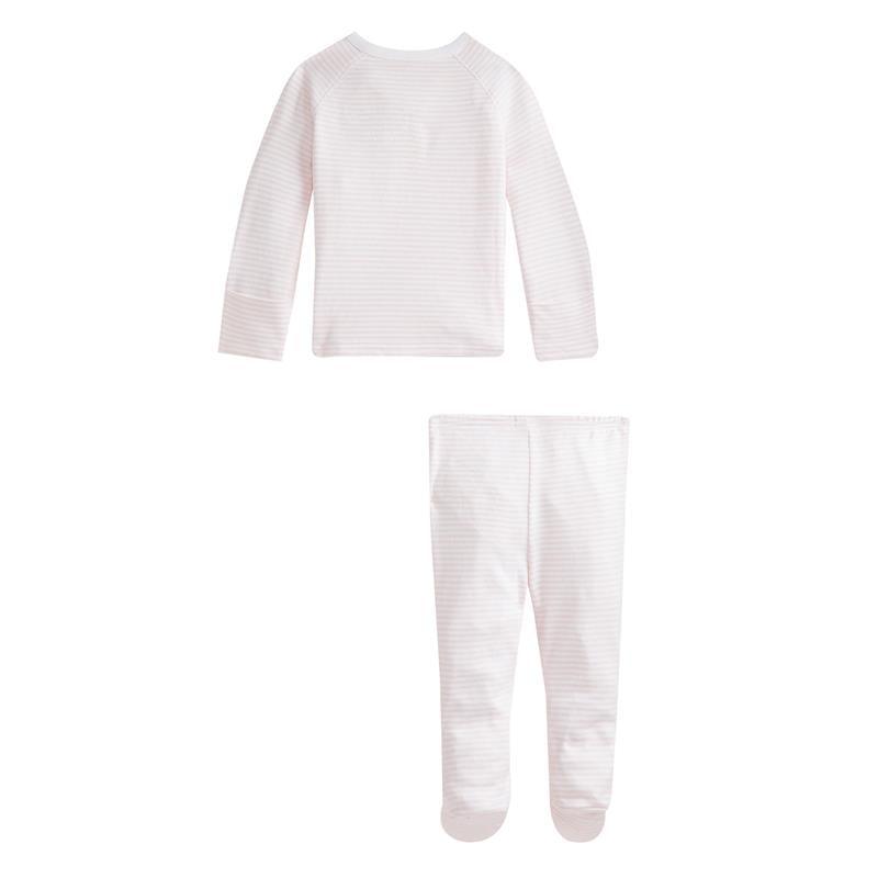 Polo Ralph Lauren Baby - Long-Sleeve Organic Cotton Interlock Knit Pant Set, Delicate Pink/White Image 2