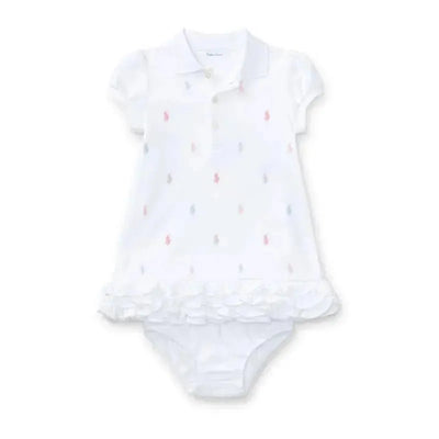 Polo Ralph Lauren Baby - Ruffled Polo Dress & Bloomer, White Image 1