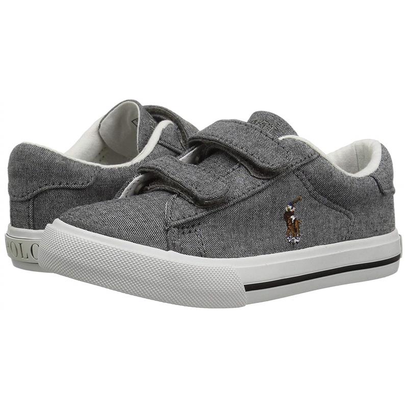 Polo Ralph Lauren Kids' Easton Ii Ez Sneaker Grey Image 8