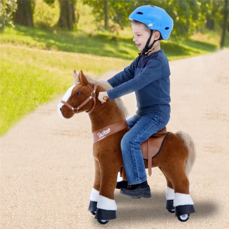 Ponycycle Light Brown Horse 4-10 Years Old, Ride on Horse Plush Toy, Kids Riding Toy, Brown Pony Horse Image 2
