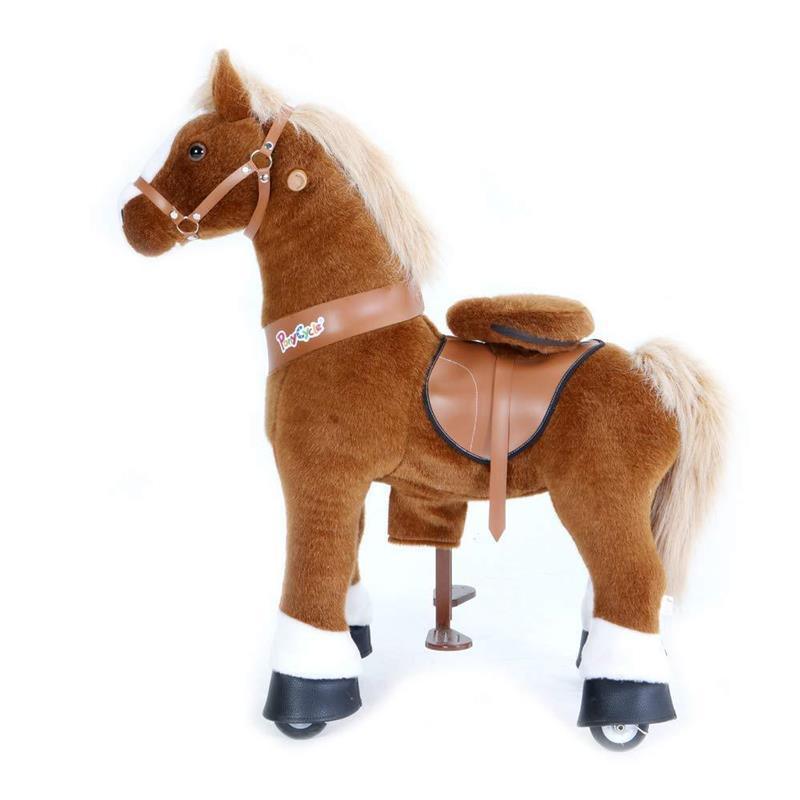 Ponycycle Light Brown Horse 4-10 Years Old, Ride on Horse Plush Toy, Kids Riding Toy, Brown Pony Horse Image 5