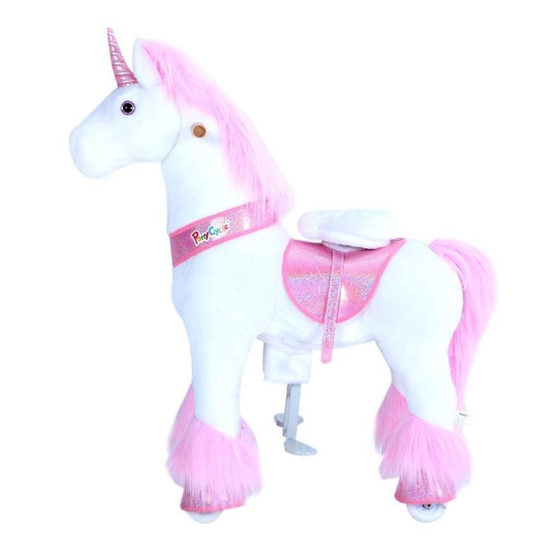 Ponycycle Pink Unicorn 3-5 Years Old, Kids Unicorn Ride on Toy, Ride on Unicorn Toy Plush, Pink Pony Image 6