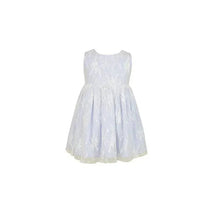 Popatu - Baby Girls Light Blue Floral Lace Overlay Dress Image 1