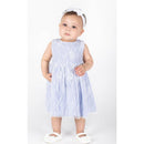 Popatu - Baby Girls Light Blue Floral Lace Overlay Dress Image 3