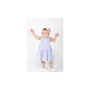 Popatu - Baby Girls Light Blue Floral Lace Overlay Dress Image 3