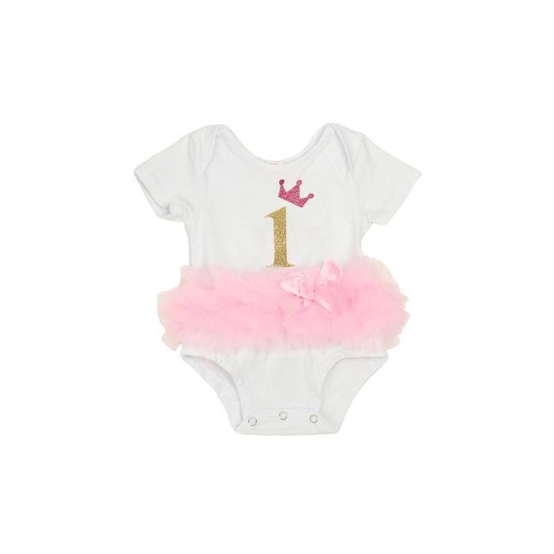Popatu Baby Tutu Bodysuit 1 birthday Crown - 18M Image 1