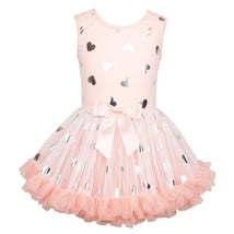 Popatu - Little Girls Metallic Heart Petti Dress, Pink Image 1