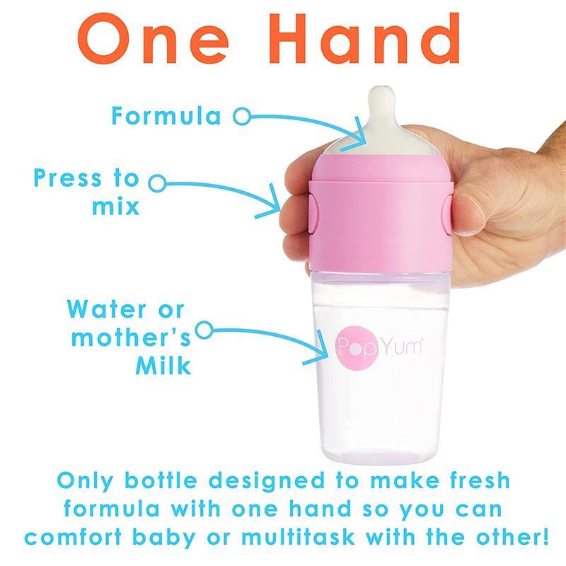 Hands-Free Baby Bottle - Anti-Colic Self Feeding Baby Bottle System 9 oz (2  Pack - Elephant)
