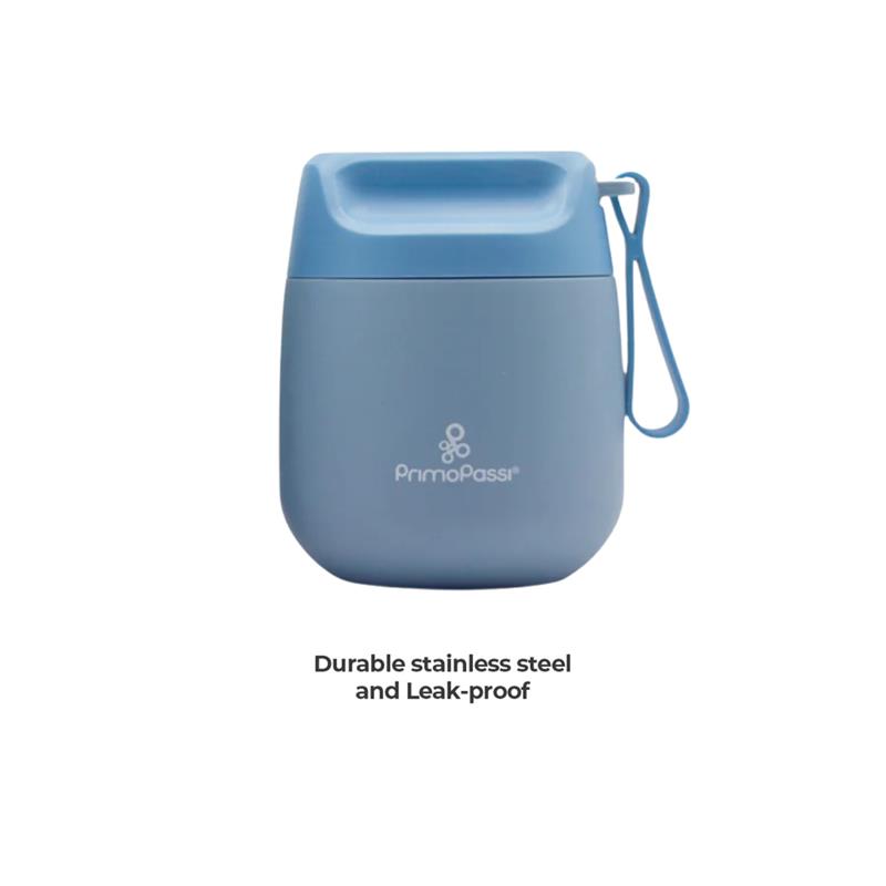 Primo Passi 12 oz Insulated Food Jar for Kids & Babies, Dusty Blue Image 5
